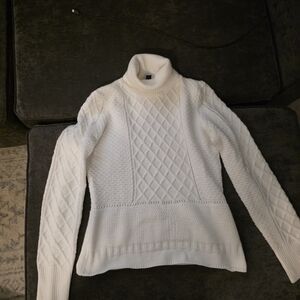 Elegant White Cowl Neck Sweater